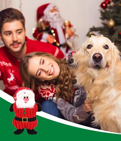 مجموعة جوارب عيد الميلاد مع مجموعة ألعاب - قطيفة تصدر صوتًا، قابلة للمضغ، كرة حبل بتصميم عيد الميلاد للكلاب الصغيرة والمتوسطة in Kuwait