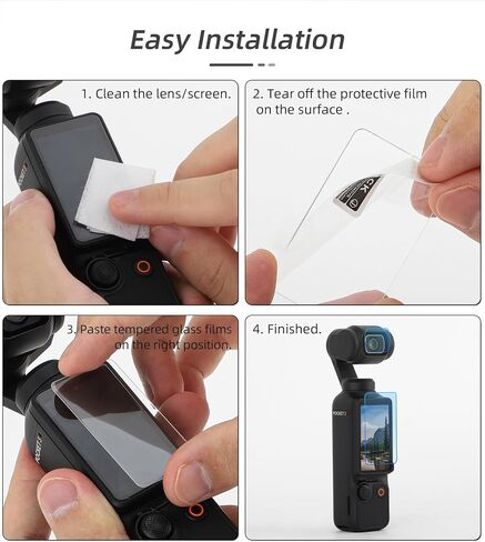 MoYouno Screen Protector for DJI OSMO Pocket 3,LCD Screen Proctector & Lens Protector Set 9H Hardness HD Tempered Glass Film for DJI Osmo Pocket 3 Accessories[3+3 Pack] in Saudi Arabia