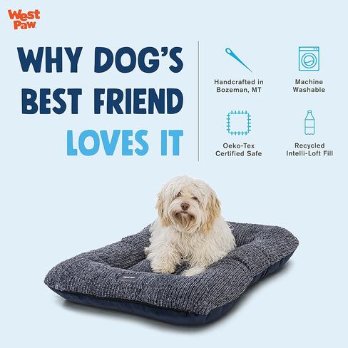 WEST PAW Heyday Dog Bed for Pets – Microsuede, Durable, Easy-to-Clean Animal Bed for Large, Small Dogs - Boulder Heather – X-Large, 46" x 32" in Kuwait
