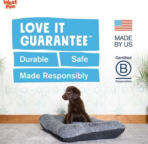 WEST PAW Heyday Dog Bed for Pets – Microsuede, Durable, Easy-to-Clean Animal Bed for Large, Small Dogs - Boulder Heather – X-Large, 46" x 32" in Kuwait