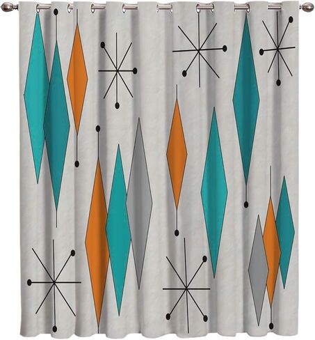 ستائر معتمة من Futuregrace بنمط ماسي عصري لغرفة المعيشة وغرفة نوم معتمة ستائر وستائر للأبواب الزجاجية المنزلية، ديكور المكتب المنزلي، 132.08 سم عرض × 182.88 سم طول in Kuwait