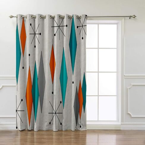 ستائر معتمة من Futuregrace بنمط ماسي عصري لغرفة المعيشة وغرفة نوم معتمة ستائر وستائر للأبواب الزجاجية المنزلية، ديكور المكتب المنزلي، 132.08 سم عرض × 182.88 سم طول in Kuwait