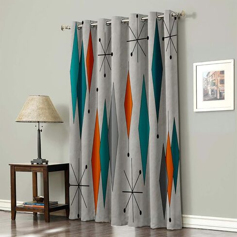 ستائر معتمة من Futuregrace بنمط ماسي عصري لغرفة المعيشة وغرفة نوم معتمة ستائر وستائر للأبواب الزجاجية المنزلية، ديكور المكتب المنزلي، 132.08 سم عرض × 182.88 سم طول in Kuwait