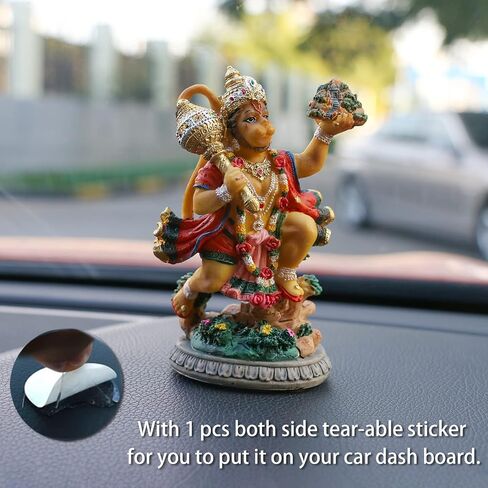alikiki India Idol Lord Hanuman Statue - 3.9"H Hindu God Flying Hanuman Figurine for Car Dashboard Decor Indian Home Office Mandir Temple Altar Shrine Pooja Item Diwali Puja Gifts in Saudi Arabia