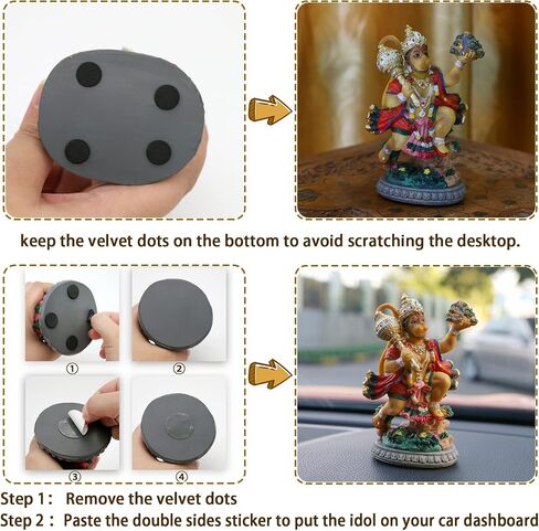alikiki India Idol Lord Hanuman Statue - 3.9"H Hindu God Flying Hanuman Figurine for Car Dashboard Decor Indian Home Office Mandir Temple Altar Shrine Pooja Item Diwali Puja Gifts in Saudi Arabia