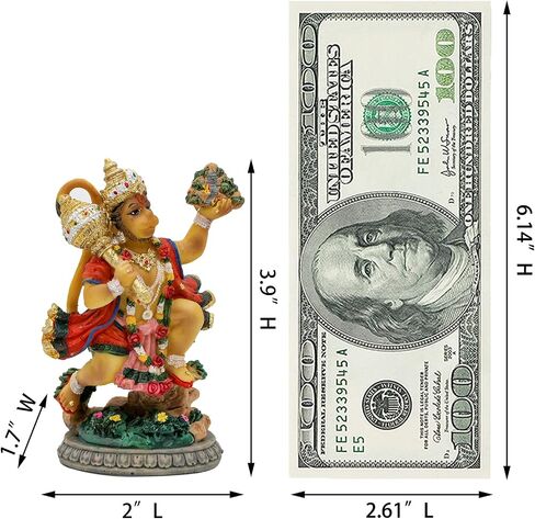 alikiki India Idol Lord Hanuman Statue - 3.9"H Hindu God Flying Hanuman Figurine for Car Dashboard Decor Indian Home Office Mandir Temple Altar Shrine Pooja Item Diwali Puja Gifts in Saudi Arabia