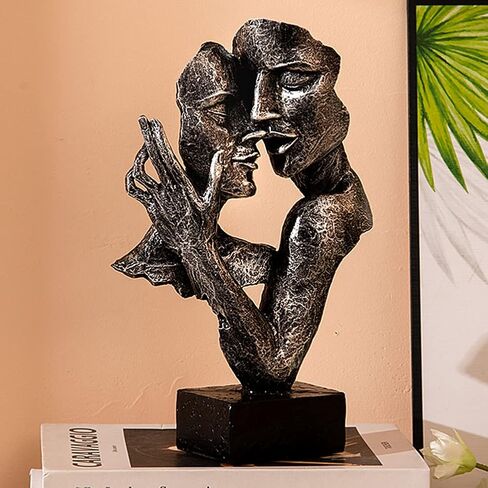 Anding Home Statue,Silver Hand and Face Sculpture,Abstraction Creative Decoration, Office Countertop Decoration, Gift (A6487vintage Silver) in Kuwait