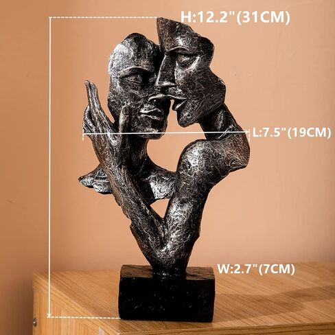 Anding Home Statue,Silver Hand and Face Sculpture,Abstraction Creative Decoration, Office Countertop Decoration, Gift (A6487vintage Silver) in Kuwait