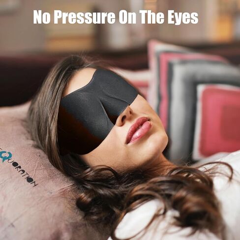 Sleep Mask Pack of 3, 100% Block Out Light, 3D Eye Masks for Sleeping, Night Blindfold for Men Women, Back and Side Sleeper, Ultralight Travel Eye Cover Multi-Colored in Saudi Arabia