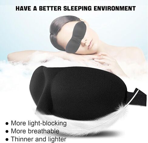 Sleep Mask Pack of 3, 100% Block Out Light, 3D Eye Masks for Sleeping, Night Blindfold for Men Women, Back and Side Sleeper, Ultralight Travel Eye Cover Multi-Colored in Saudi Arabia