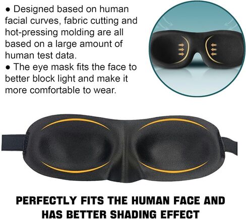 Sleep Mask Pack of 3, 100% Block Out Light, 3D Eye Masks for Sleeping, Night Blindfold for Men Women, Back and Side Sleeper, Ultralight Travel Eye Cover Multi-Colored in Saudi Arabia