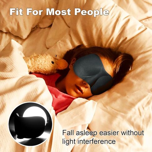 Sleep Mask Pack of 3, 100% Block Out Light, 3D Eye Masks for Sleeping, Night Blindfold for Men Women, Back and Side Sleeper, Ultralight Travel Eye Cover Multi-Colored in Saudi Arabia