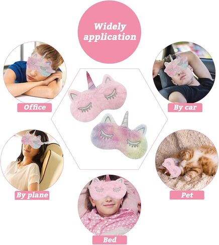 قناع نوم للأطفال، عبوة من 2 قناع نوم يونيكورن كيدز مع زوجين من سدادات الأذن، قناع عيون من القطيفة لطيف للنوم قناع للعينين للعينين من القطيفة للفتيات والأطفال أثناء السفر والقيلولة بعد الظهر in Kuwait