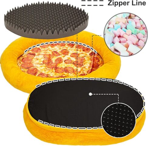 سرير كلب عملاق للإنسان مع بطانية مطابقة، سرير كلب مقاس 71*51 XXXXXXL لك ولحيوانك الأليف، سرير نهاري كبير للقيلولة لتغفو فيه، فوتون ضخم مع حشوة إسفنجية وغطاء قابل للإزالة، أصفر in Kuwait