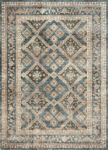 Valenrug Area Rug 8x10 - Machine Washable Rugs, Non-Slip Rugs for Living Room, Super Soft Skin Friendly Vintage Rug(8'x10', TPR68-Brown) in Saudi Arabia