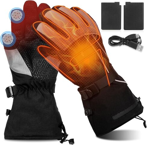 قفازات ساخنة للرجال والنساء، قفازات تسخين مطورة قابلة لإعادة الشحن مع 3 أوضاع لدرجة الحرارة، قفازات شتوية مقاومة للماء 8.4 فولت 6000 مللي أمبير في الساعة، قفازات تدفئة يدوية للدراجات النارية وركوب الدراجات والتزلج والمشي لمسافات طويلة وصيد الأسماك in Kuwait