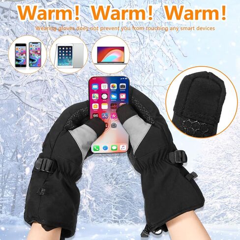 قفازات ساخنة للرجال والنساء، قفازات تسخين مطورة قابلة لإعادة الشحن مع 3 أوضاع لدرجة الحرارة، قفازات شتوية مقاومة للماء 8.4 فولت 6000 مللي أمبير في الساعة، قفازات تدفئة يدوية للدراجات النارية وركوب الدراجات والتزلج والمشي لمسافات طويلة وصيد الأسماك in Kuwait