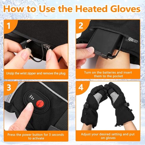 قفازات ساخنة للرجال والنساء، قفازات تسخين مطورة قابلة لإعادة الشحن مع 3 أوضاع لدرجة الحرارة، قفازات شتوية مقاومة للماء 8.4 فولت 6000 مللي أمبير في الساعة، قفازات تدفئة يدوية للدراجات النارية وركوب الدراجات والتزلج والمشي لمسافات طويلة وصيد الأسماك in Kuwait