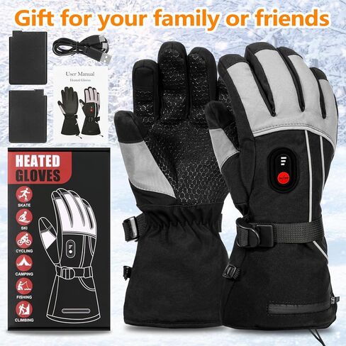قفازات ساخنة للرجال والنساء، قفازات تسخين مطورة قابلة لإعادة الشحن مع 3 أوضاع لدرجة الحرارة، قفازات شتوية مقاومة للماء 8.4 فولت 6000 مللي أمبير في الساعة، قفازات تدفئة يدوية للدراجات النارية وركوب الدراجات والتزلج والمشي لمسافات طويلة وصيد الأسماك in Kuwait