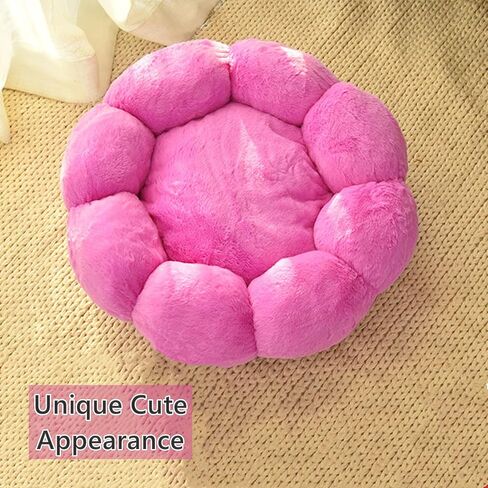 Calming Cat Bed Anti Anxiety Donut Dog Bed Cat Beds for Indoor Cats Fluffy Cute Pet Bed Anti-Slip for Indoor Cats,Machine Washable,23 * 23inch Pink in Saudi Arabia