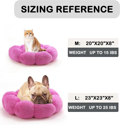 Calming Cat Bed Anti Anxiety Donut Dog Bed Cat Beds for Indoor Cats Fluffy Cute Pet Bed Anti-Slip for Indoor Cats,Machine Washable,23 * 23inch Pink in Saudi Arabia