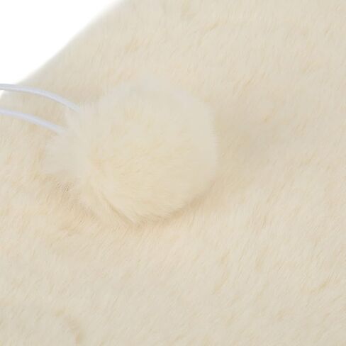 Pet Bed Round Plush Donut Bed Warm Comfy Pet Sleeping Mat with Small Ball for Warm Sleeping(S-Cheese White) in Saudi Arabia