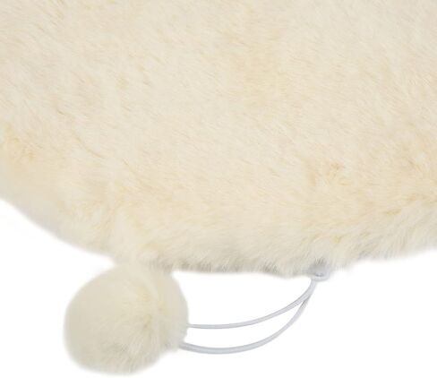 Pet Bed Round Plush Donut Bed Warm Comfy Pet Sleeping Mat with Small Ball for Warm Sleeping(S-Cheese White) in Saudi Arabia