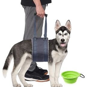 حزام رفع الكلاب من ATESON، حبال للكلاب لدعم الساق الخلفية - حزام دعم للكلاب للأرجل الخلفية مع وعاء للكلاب وأوعية قابلة للطي للحيوانات الأليفة in Kuwait