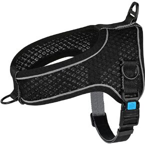 حزام للكلاب بدون سحب من ديدوج، سترة عاكسة بمشبك أمامي لسهولة التدريب على المشي، حزام شبكي خفيف الوزن يسمح بمرور الهواء للكلاب الصغيرة والمتوسطة (أسود، M) in Kuwait