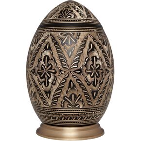 Black and Gold Cremation Urn by Liliane Memorials - Urns for Human Ashes Remains - Brass - Suitable for Funeral Cemetery Burial or Niche - Large Size for Adults up to 200 lbs - Egg Shape in Kuwait