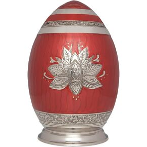 Black and Gold Cremation Urn by Liliane Memorials - Urns for Human Ashes Remains - Brass - Suitable for Funeral Cemetery Burial or Niche - Large Size for Adults up to 200 lbs - Egg Shape