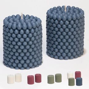 Bubble Candle Soy Candle Sets | Unscented Mini Pillar Candle Aesthetic | 25-Hr Burn Time Bubble Candles Aesthetic | Trendy Colored Funky Candles | Soy Wax Preppy Candles