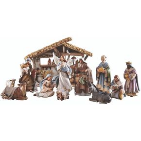 Avalon Gallery Nativity Sets for Christmas - Indoor Bethlehem Nights Nativity Scene, 4-Piece, Shepherd with Animals in Saudi Arabia
