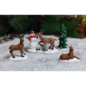 MOMENTS IN TIME Set of 4 Hand-Painted Polyresin Christmas Village Figures