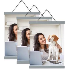 Magnetic Poster Hanger Frame black 3 pack, 8x10 8x12 8x18 Poster Frame Wooden Magnetic Hanging Kit for Walls Map Canvas Artwork, 8 inch(B)x3pcs in Kuwait