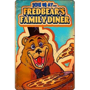 FNAF-Fredbear's Family Diner Pizza Poster 8 x 12 Inch Funny Metal Tin Sign Game Room Man Cave Wall Decor in Saudi Arabia