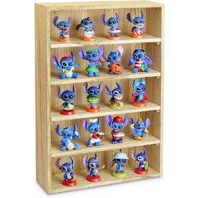 Ikee Design Wooden Wall-Mounted Display Shelves Rack for Collectibles, Figures,Shot Glasses,Spice Can,Cosmetics or Perfume, 5 Adjustable Height Shelves,Space-Saving, Black Color