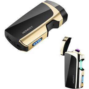 YOZWOO Dual Arc Plasma Lighter USB Rechargeable Electronic Windproof Flameless Lighter Electric Candle Lighter with Smart Touch Safety Switch as Men Women Cool Lighter for Gift (Rainbow)