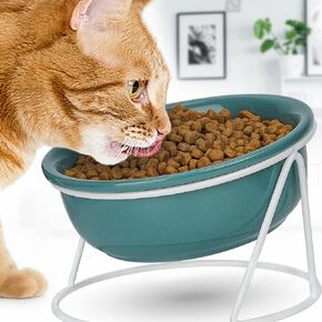 JMMXG Ceramic Cat Bowl Elevated Cat Bowls 6.3" Heavy Duty Raised Cat Bowl Anti Vomiting Cat Food Bowls Whisker Fatigue Cat Bowl for Adult Cat Small Dog and Pets (White) in Saudi Arabia