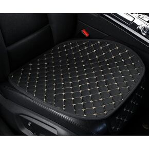 1 PC Car Seat Cover Auto Cushion Vehicle Front Seat Chair Cover Protective Mat pad for Baby, SUV, Skin-Friendly Golden Embroidery Thread (Black-Front)