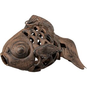 Brown Koi Goldfish Hanging Candle Holder Cast Iron in Kuwait