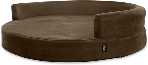 KOPEKS Replacement Cover Deluxe Orthopedic Memory Foam Round Sofa Lounge Dog Bed - Jumbo XL - Brown in Kuwait
