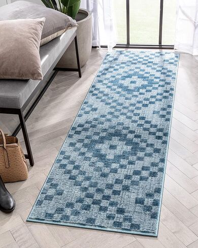 Well Woven Antalia Beren Southwestern Geometric Pattern Blue 2'3" x 7'3" Runner Rug in Saudi Arabia