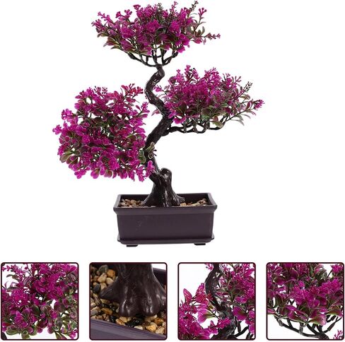 Cabilock Home Decor Artificial Bonsai Tree, Green, Plastic in Saudi Arabia