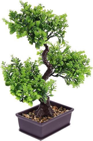 Cabilock Home Decor Artificial Bonsai Tree, Green, Plastic in Saudi Arabia