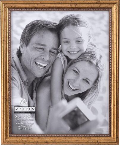 Malden International Designs Classic Wood Picture Frame, 8x10, Gold in Saudi Arabia