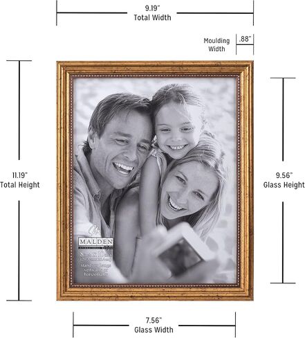 Malden International Designs Classic Wood Picture Frame, 8x10, Gold in Saudi Arabia