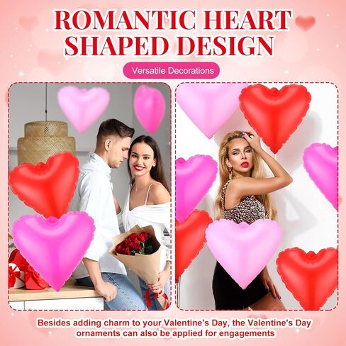 جيتيك 9 قطع زينة على شكل قلب لعيد الحب مقاس 9 انش، زينة قابلة للنفخ على شكل قلب لعيد الحب، زينة قابلة للنفخ لحفلات الزفاف والذكرى السنوية وعيد الحب، 3 الوان in Kuwait