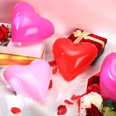 جيتيك 9 قطع زينة على شكل قلب لعيد الحب مقاس 9 انش، زينة قابلة للنفخ على شكل قلب لعيد الحب، زينة قابلة للنفخ لحفلات الزفاف والذكرى السنوية وعيد الحب، 3 الوان in Kuwait