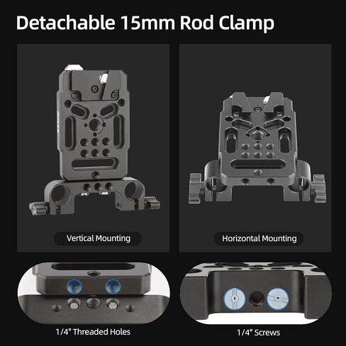 Nitze V Mount Plate with 15mm Rod Clamp, 1/4" Screws and M3 Screws, V Mount Battery Adapter Plate for Camera Power Supply - N21-A2 in Saudi Arabia